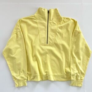 J.Crew Magic Rinse Half-zip Sweatshirt in Butter Yellow | XL | EUC